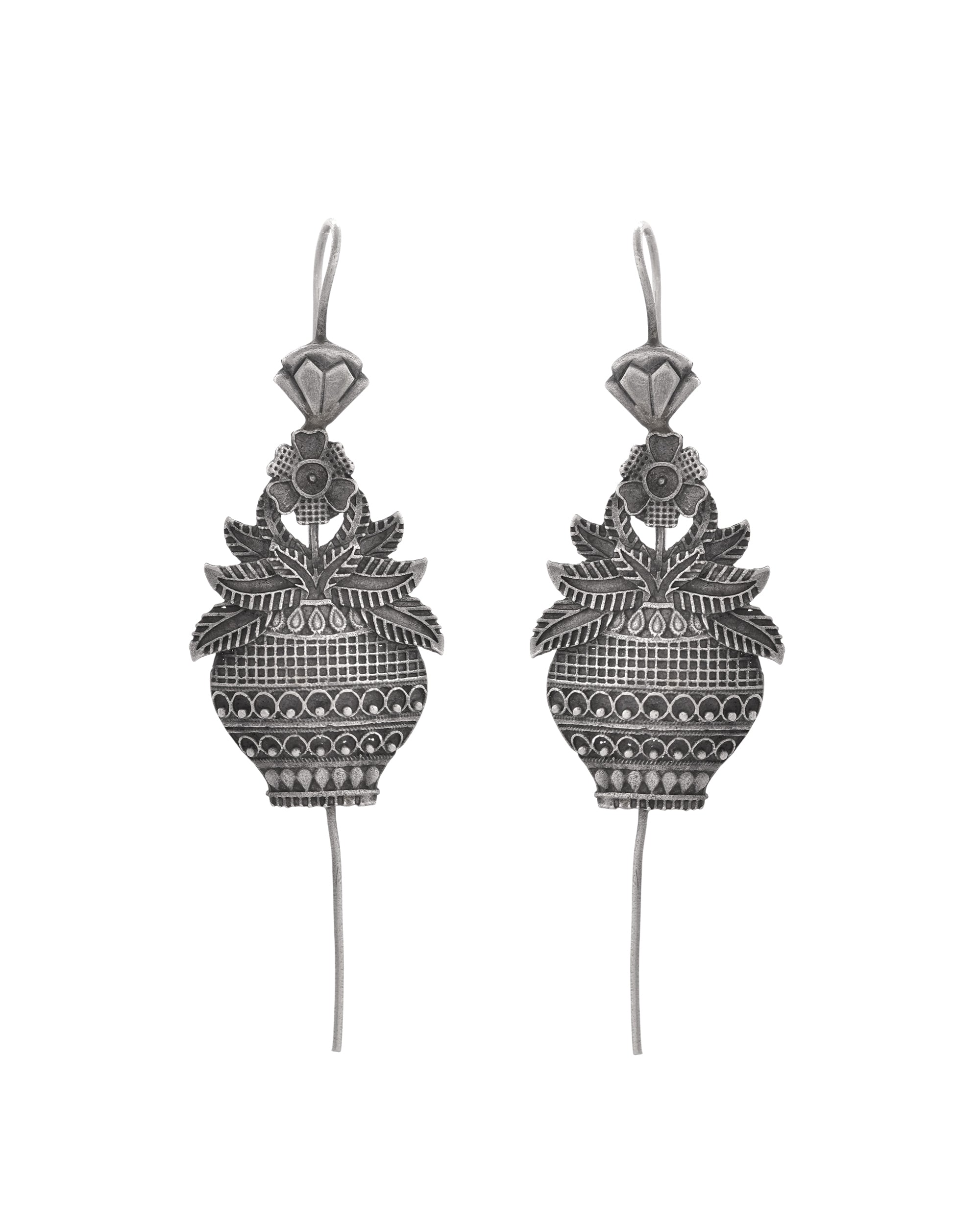VOJ Silver Toned Designer Floral Shaped Ear Cuff | Grab2Buy