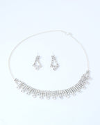 VOJ Silver Plated Stone Studded Choker Necklace And Earrings Set | Grab2Buy