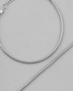 VOJ Set Of 2 Silver Plated Snake Anklet