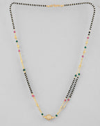 VOJ Gold-Polished AD-Studded & Beaded Layered Mangalsutra | Grab2Buy