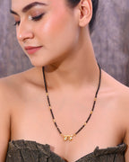 VOJ Gold-Polished Beaded Mangalsutra