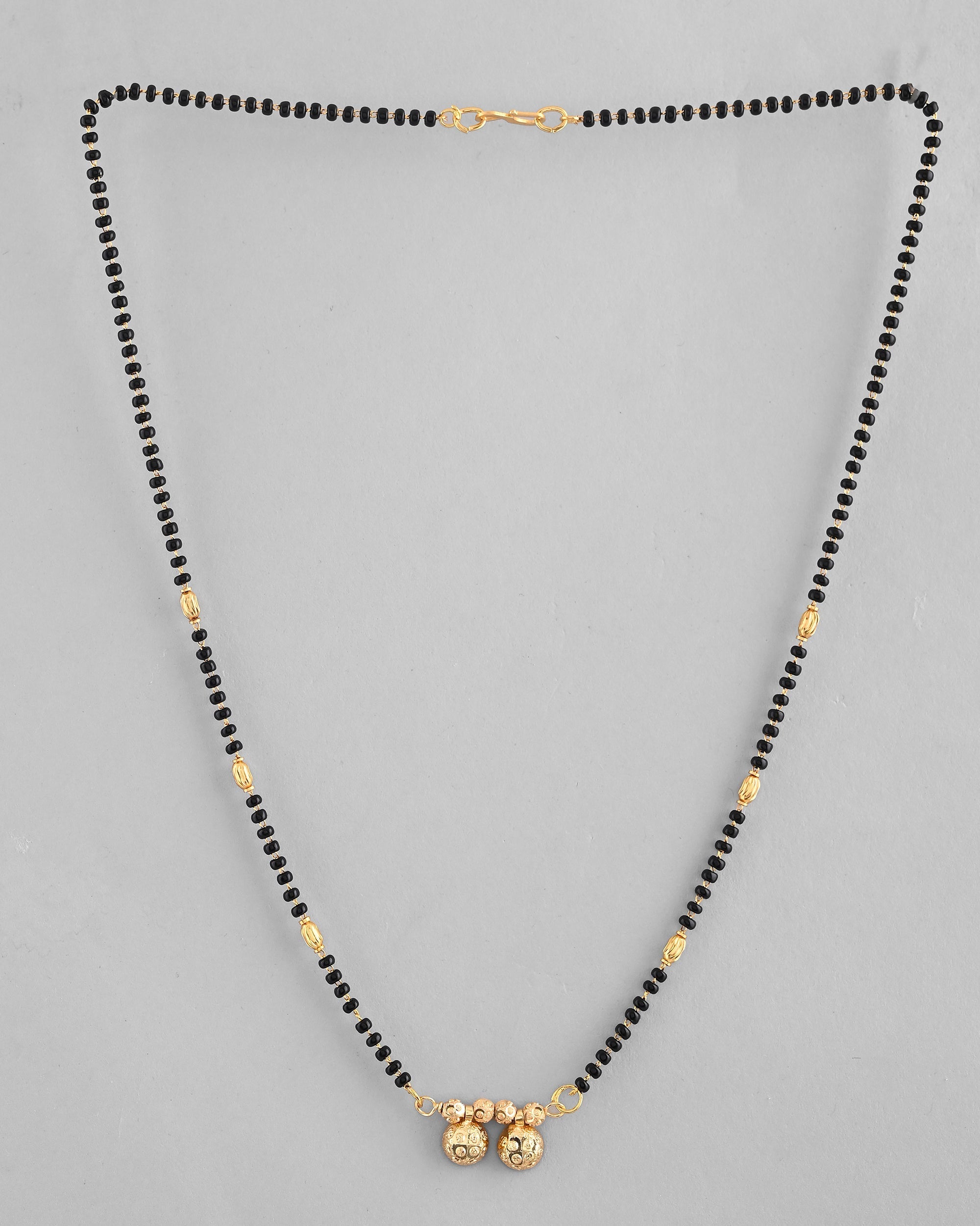 VOJ Gold-Polished Beaded Mangalsutra