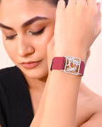 VOJ Silver Plated AD Stone Studded Belt Bracelet | Grab2Buy
