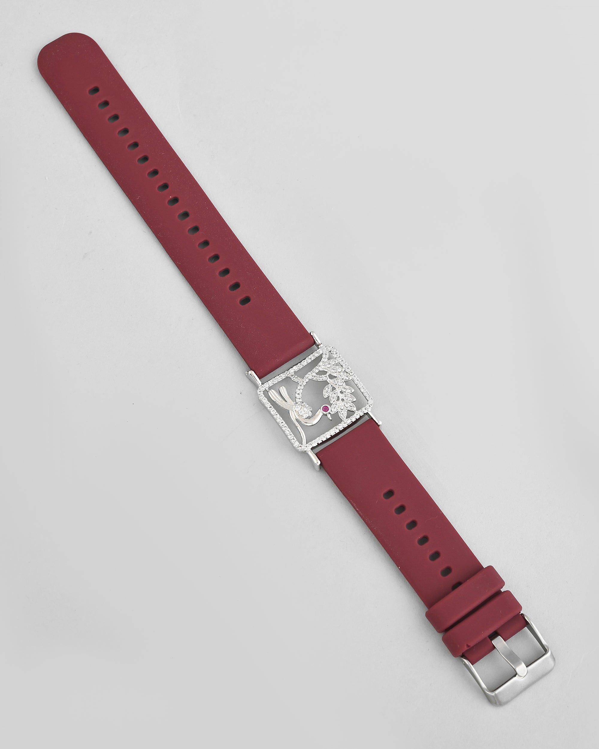 VOJ Silver Plated AD Stone Studded Belt Bracelet | Grab2Buy