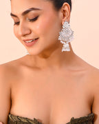 VOJ Silver plated Kundan Contemporary Jhumka Earrings | Grab2Buy