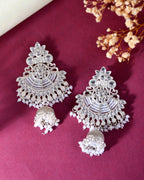 VOJ Silver plated Kundan Contemporary Jhumka Earrings | Grab2Buy
