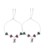 VOJ Set of 2 Silver Plated Dancing Couple Anklet