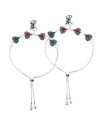 VOJ Set of 2 Silver Plated Dancing Couple Anklet