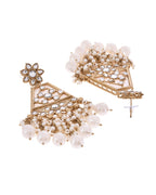 VOJ Gold-Polished Kundan Studded Contemporary Earrings | Grab2Buy