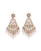 VOJ Gold-Polished Kundan Studded Contemporary Earrings | Grab2Buy