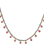 VOJ Gold-Polished Ad Studded Drop Shaped Mangalsutra
