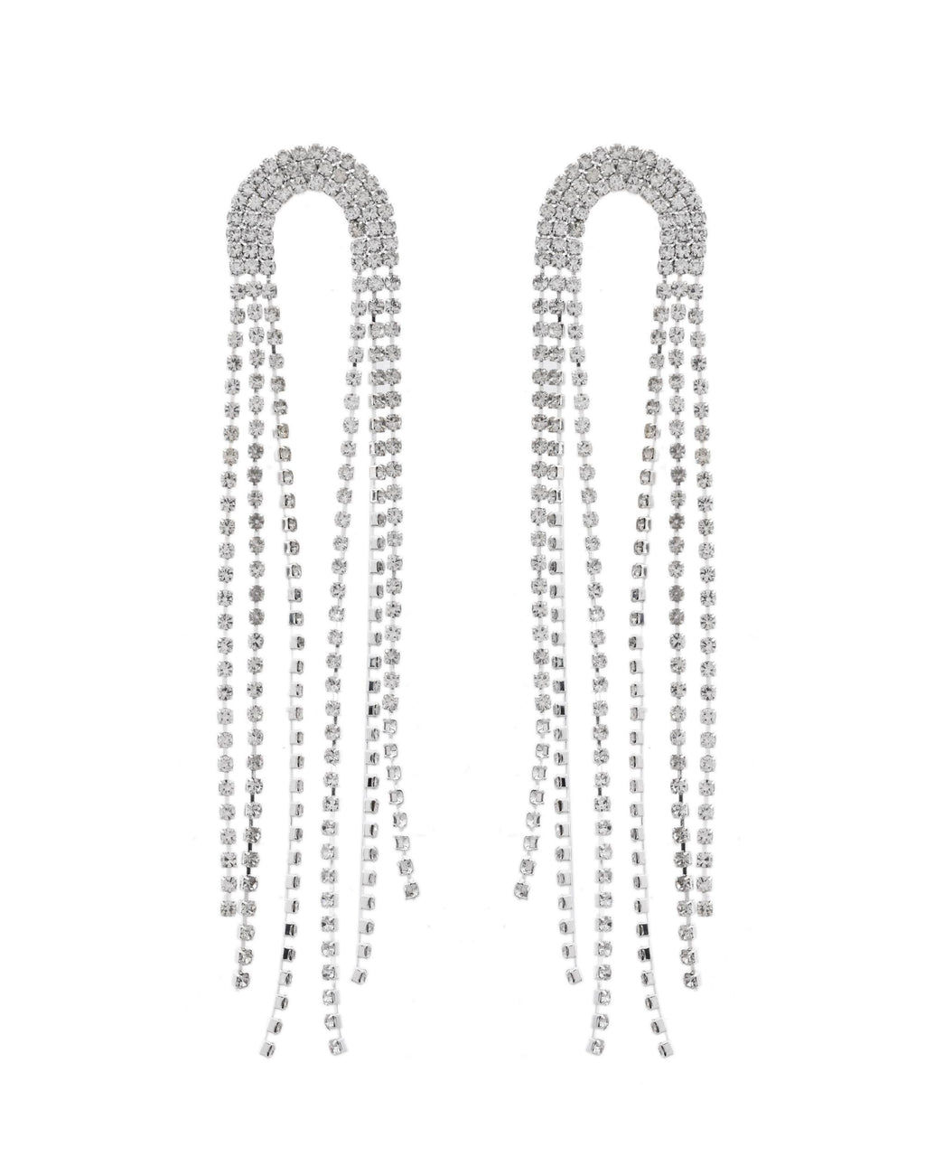 VOJ Silver-Plated Crystals Stone Studded Contemporary Drop Earrings | Grab2Buy