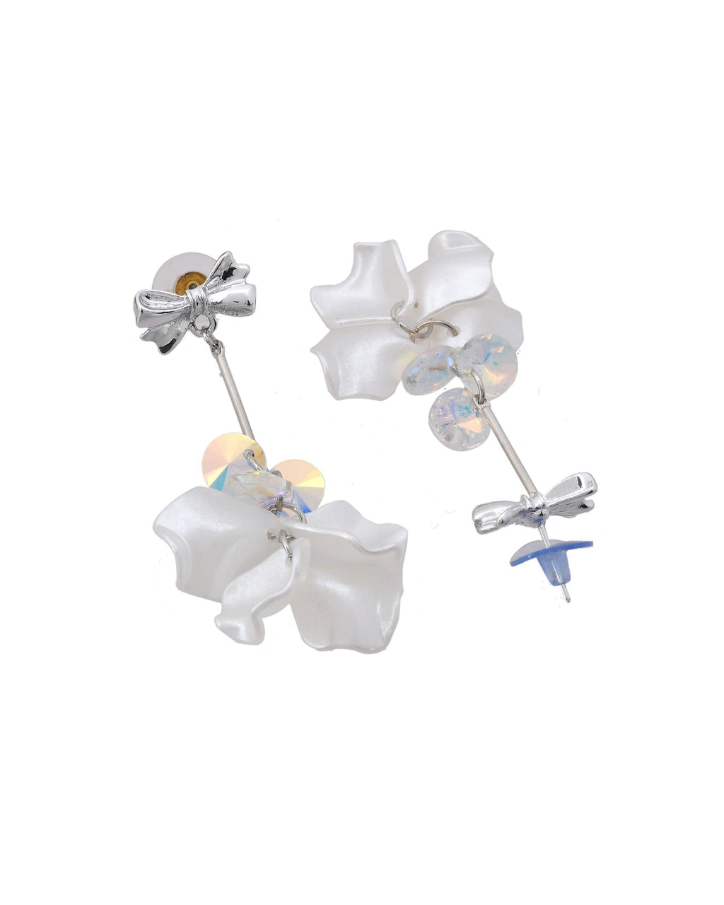 VOJ Silver Plated Bow Drop Earrings | Grab2Buy