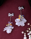 VOJ Silver Plated Bow Drop Earrings | Grab2Buy