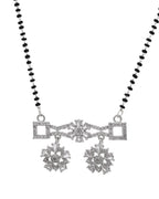VOJ Silver Plated Ad Stone Studded Designer Mangalsutra Set