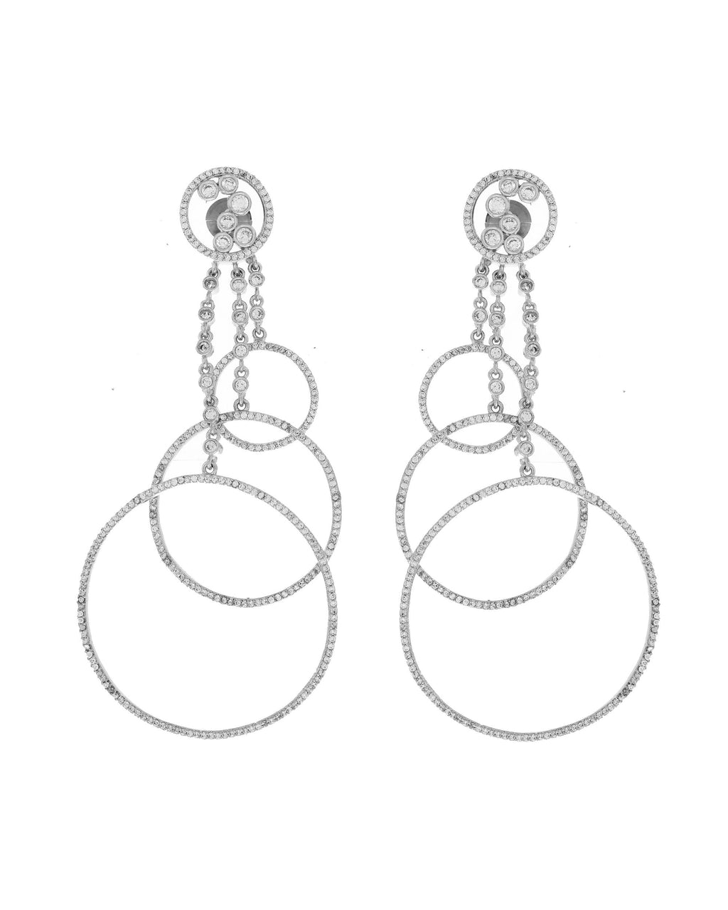 VOJ Silver Plated Ad Stone Studded Crescent Shaped Long Drop Earrings | Grab2Buy