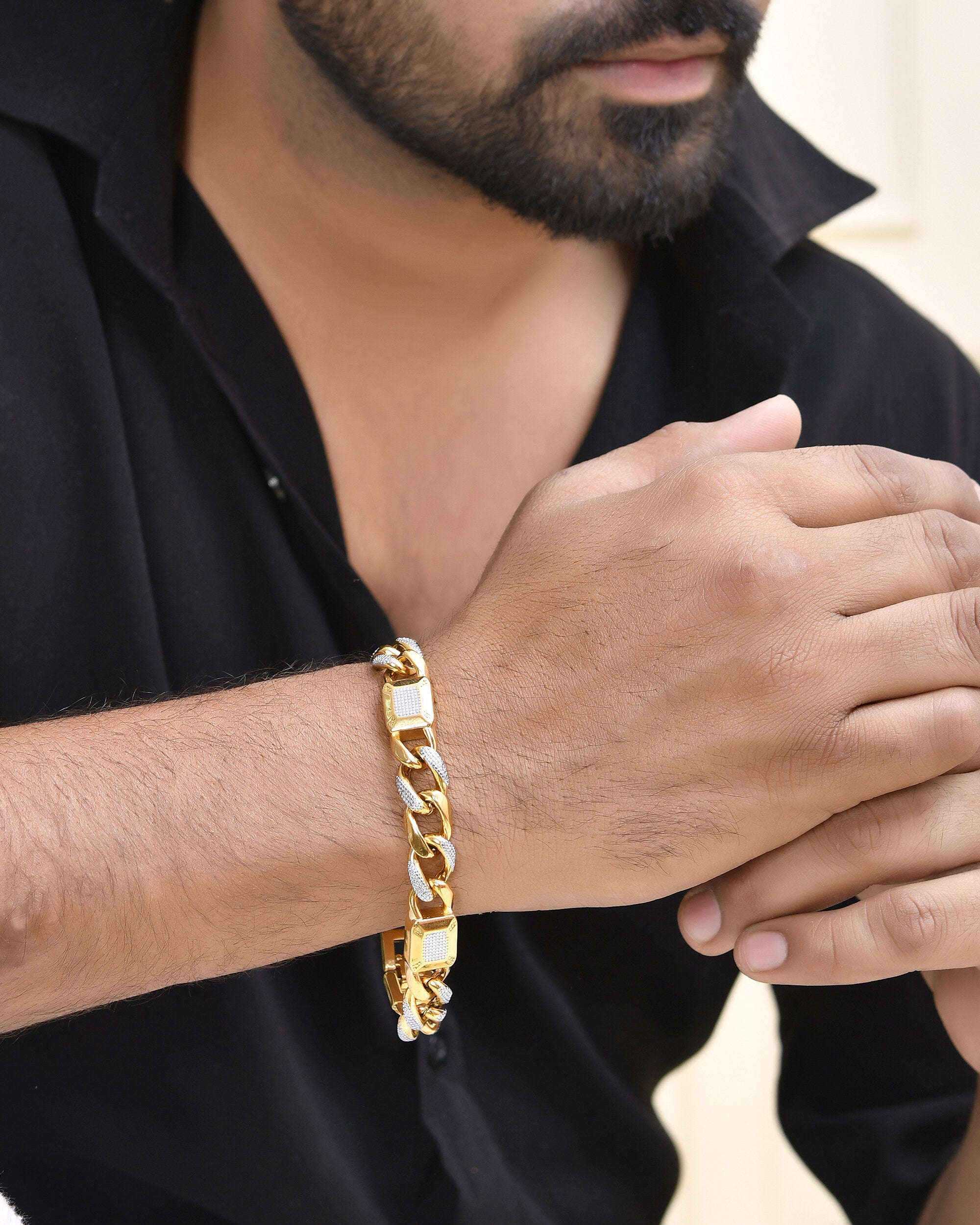 VOJ Dual Toned Men's Elgent Stylish Bracelet | Grab2Buy