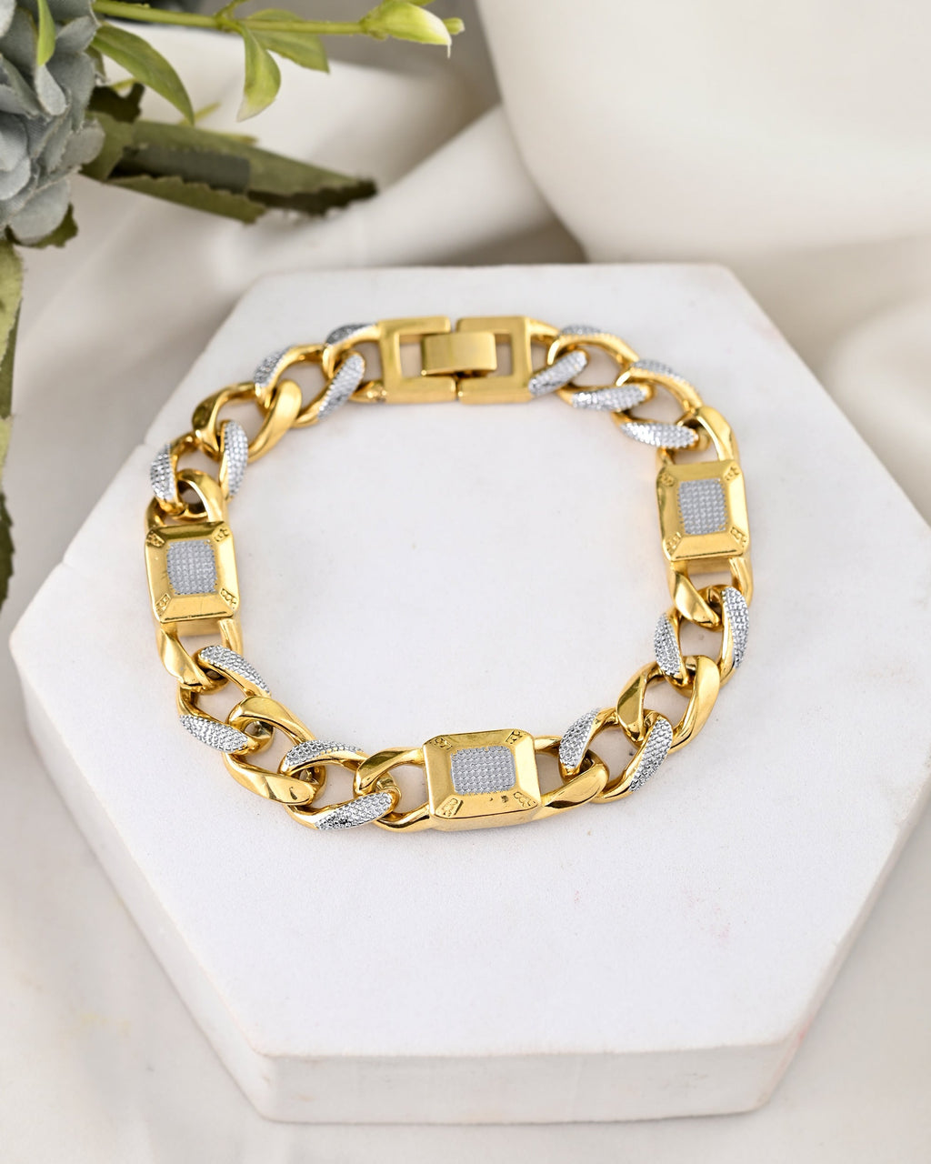 VOJ Dual Toned Men's Elgent Stylish Bracelet | Grab2Buy