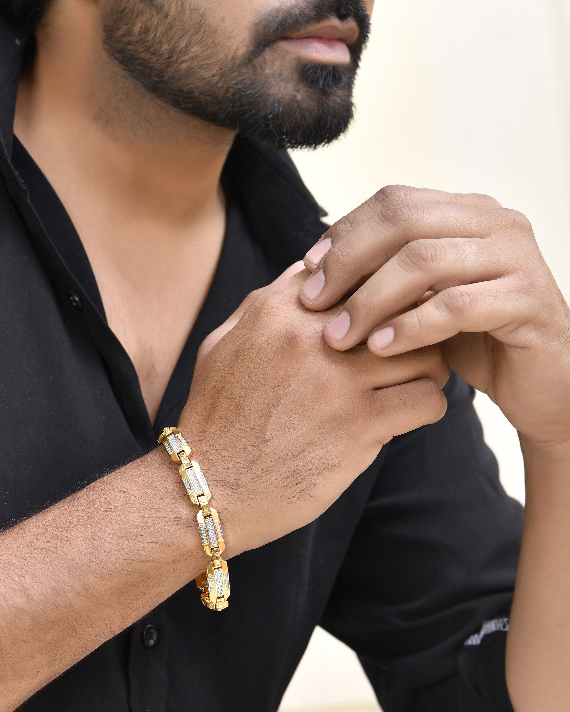 VOJ Men's Dual Toned Stylish Bracelet | Grab2Buy