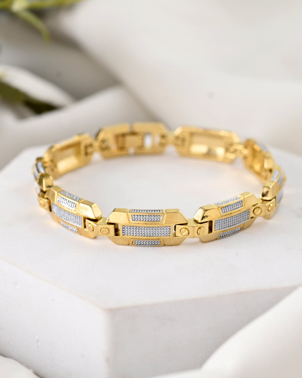 VOJ Men's Dual Toned Stylish Bracelet | Grab2Buy