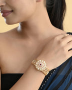 VOJ Kundan Studded Circular Women's Bracelet | Grab2Buy