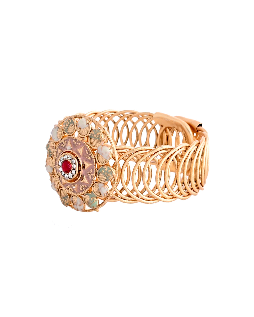 VOJ Kundan Studded Circular Women's Bracelet | Grab2Buy