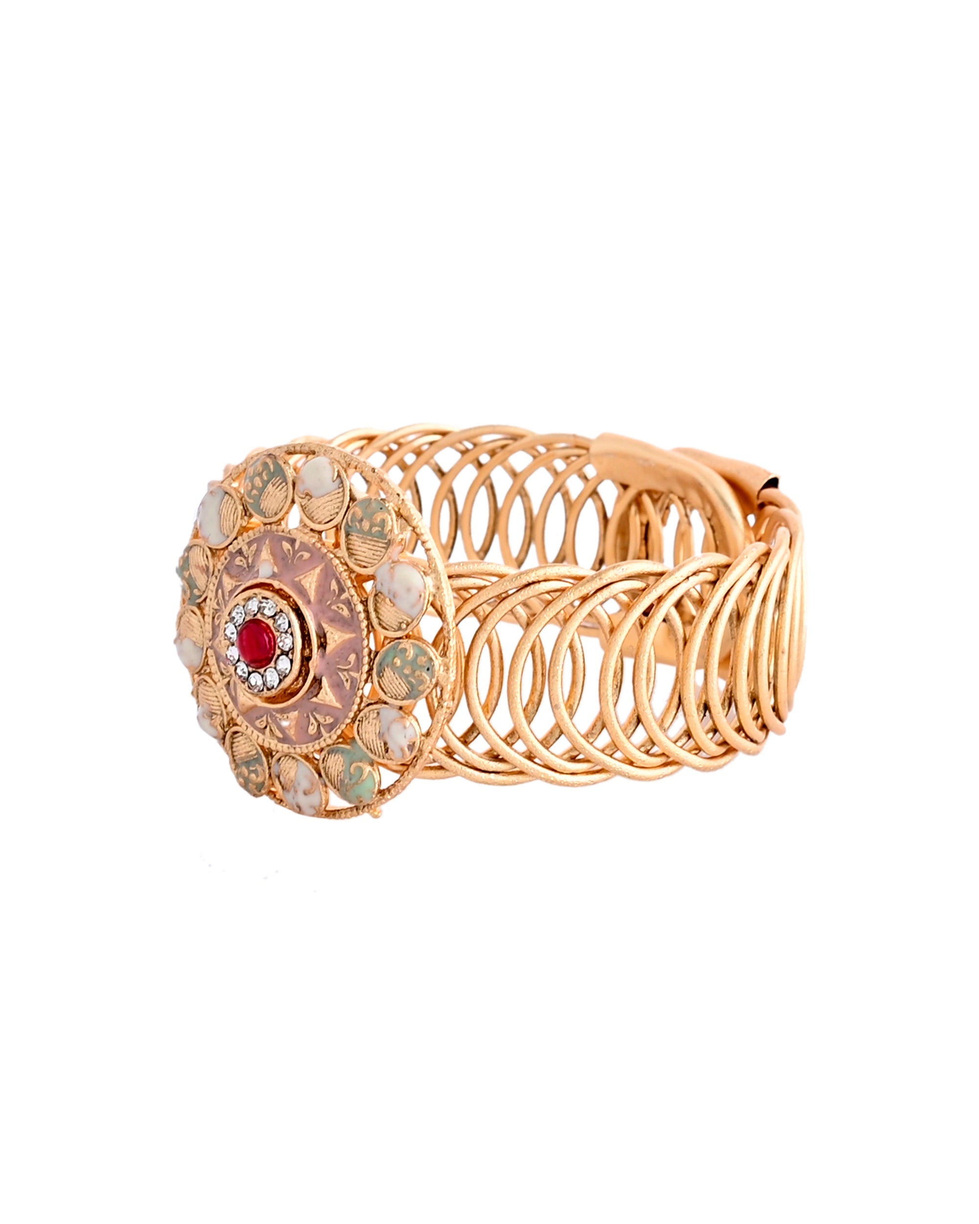 VOJ Kundan Studded Circular Women's Bracelet | Grab2Buy