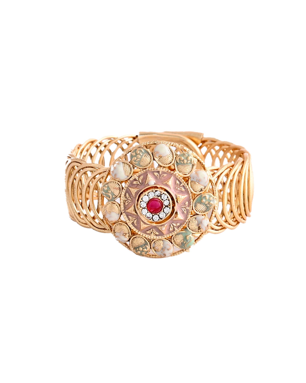 VOJ Kundan Studded Circular Women's Bracelet | Grab2Buy