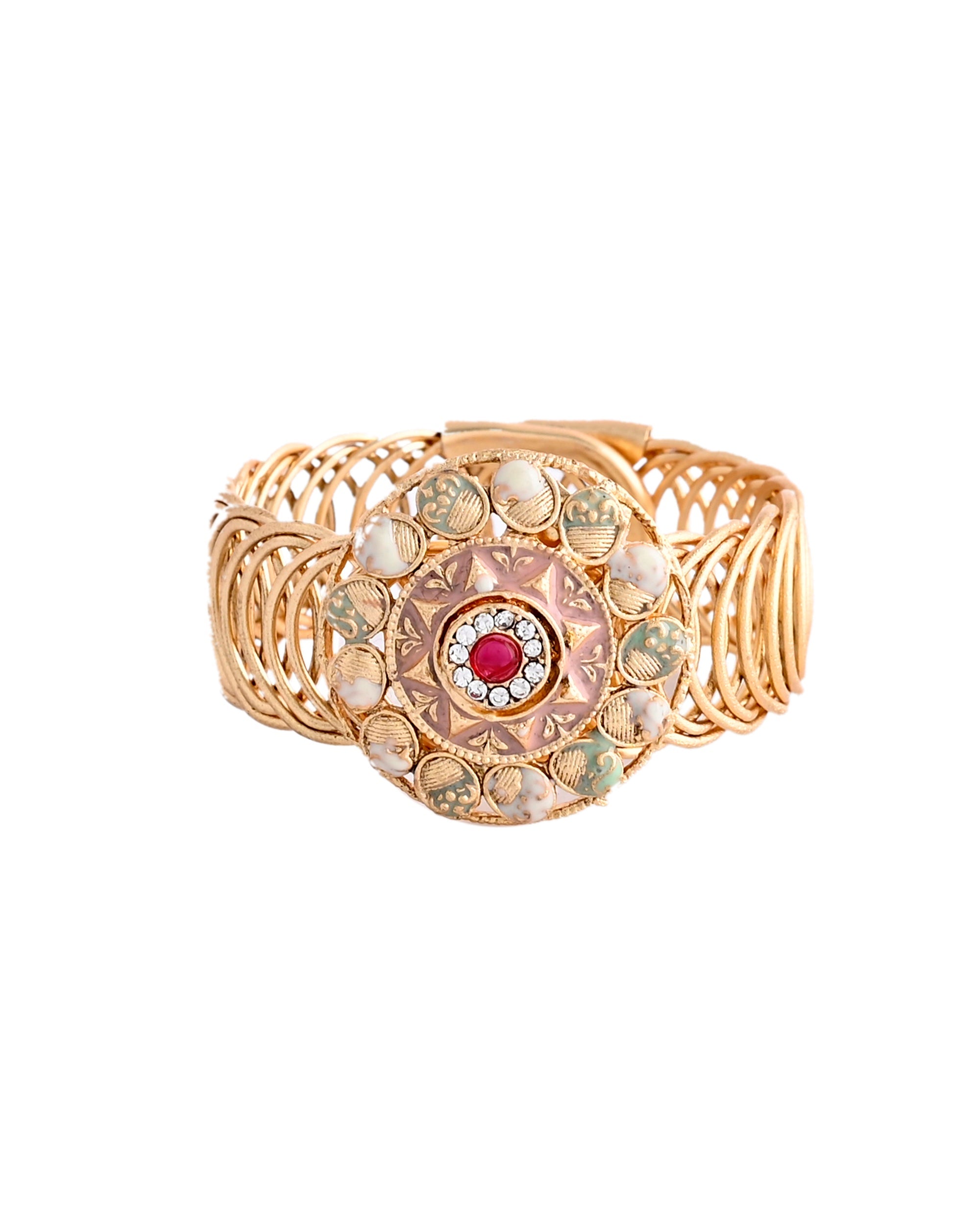 VOJ Kundan Studded Circular Women's Bracelet | Grab2Buy