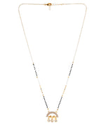 VOJ Gold-Polished AD Studded Half Done Shape Mangalsutra | Grab2Buy