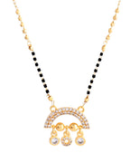 VOJ Gold-Polished AD Studded Half Done Shape Mangalsutra | Grab2Buy