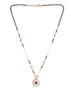 VOJ Rose Gold-Polished Stone Studded Circular Mangalsutra