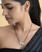 VOJ Silver Plated Stone Studded Elegent Mangalsutra
