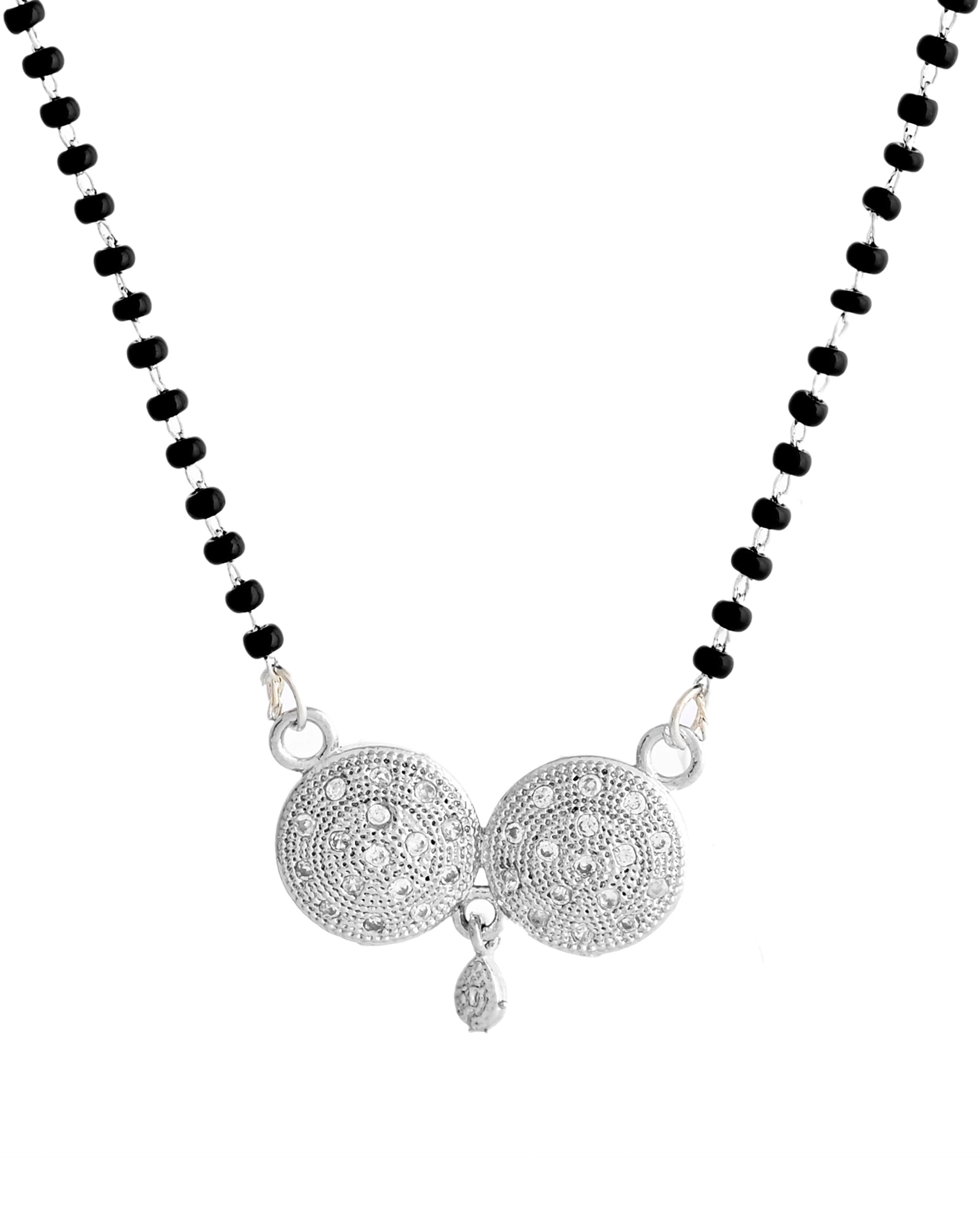 VOJ Silver Plated Stone Studded Elegent Mangalsutra