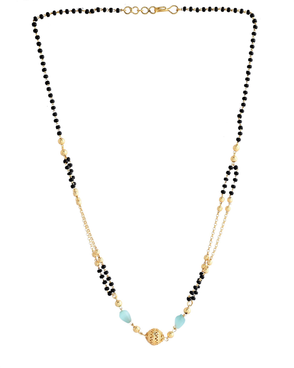 VOJ Gold-Polished Beads Studded MangalSutra