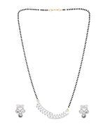 VOJ Silver Toned AD Stone Studded Designer MangalSutra Set