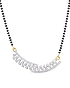 VOJ Silver Toned AD Stone Studded Designer MangalSutra Set