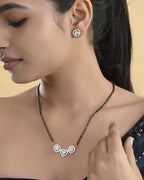 VOJ Gold Toned AD Stone Studded Heart Shape MangalSutra Set | Grab2Buy