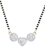 VOJ Gold Toned AD Stone Studded Heart Shape MangalSutra Set | Grab2Buy