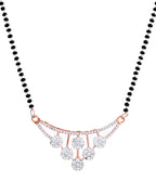 VOJ Rose Gold Toned AD Stone Studded Floral MangalSutra Set | Grab2Buy