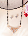 VOJ Rose Gold Toned AD Stone Studded Floral MangalSutra Set | Grab2Buy