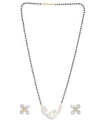 VOJ Gold-Polished Stylish AD Mangalsutra Set