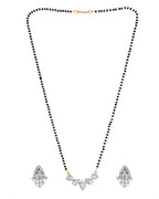 VOJ Gold-Polished Tear Drop Shape AD Mangalsutra Set