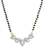 VOJ Gold-Polished Tear Drop Shape AD Mangalsutra Set