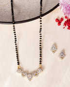 VOJ Gold-Polished Tear Drop Shape AD Mangalsutra Set