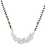 VOJ Gold-Polished Semi Circle Shape AD Mangalsutra Set