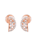 VOJ Rose Gold-Polished Semi Circle Shape AD Mangalsutra Set