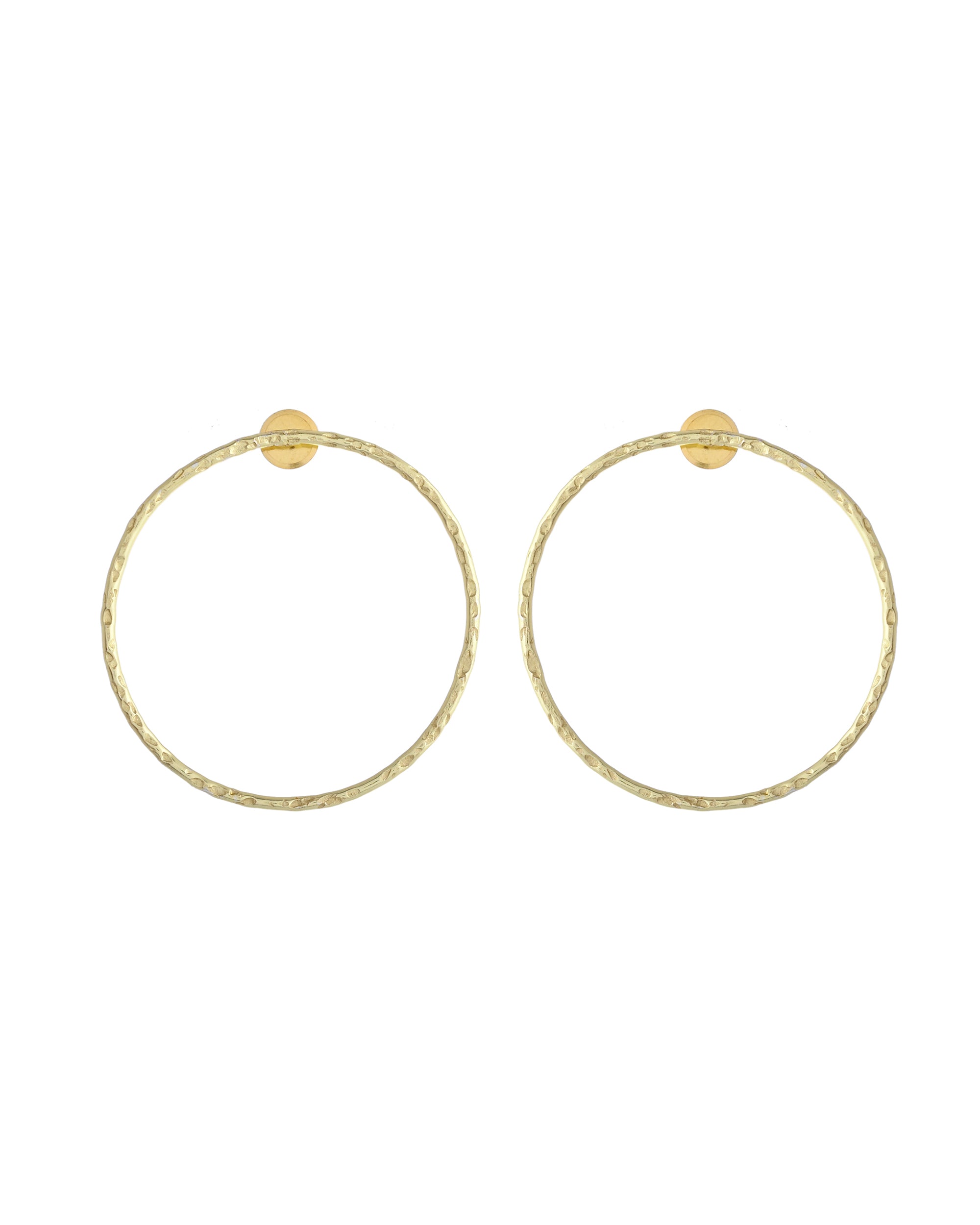 VOJ Gold Toned Circular Studs Earrings | Grab2Buy
