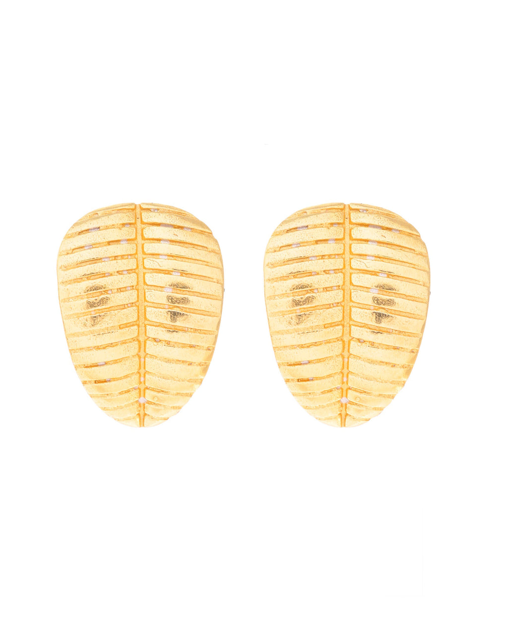 VOJ Gold-Polished Anti Tarnish Leaf Shape Earrings | Grab2Buy