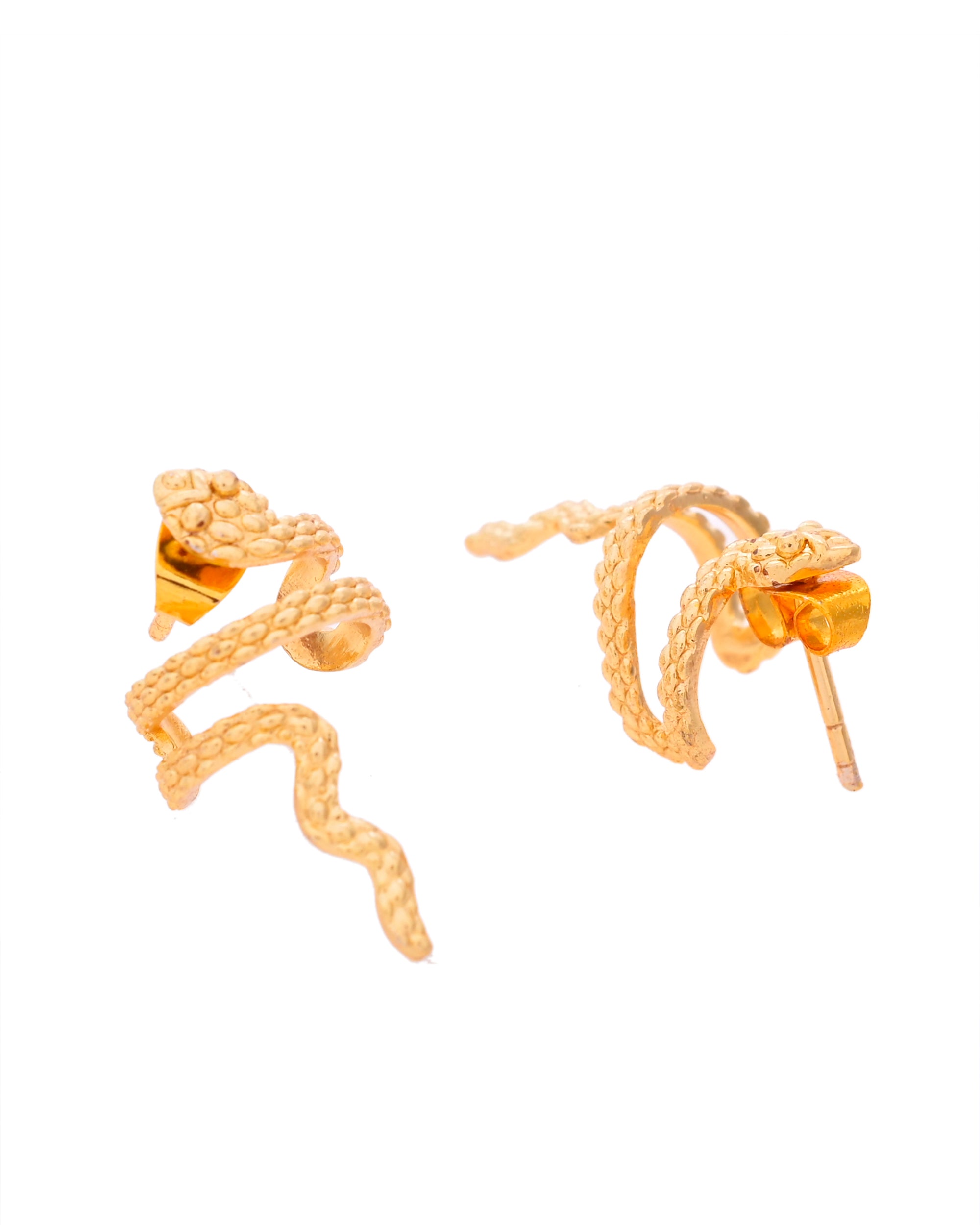 VOJ Gold-Polished Anti Tarnish Snake Earrings | Grab2Buy